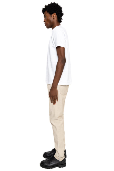 1177-IV 12oz Sashiko 5P Pants Relax Tapered - Ivory x Beige