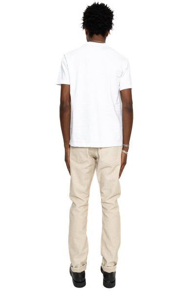 1177-IV 12oz Sashiko 5P Pants Relax Tapered - Ivory x Beige