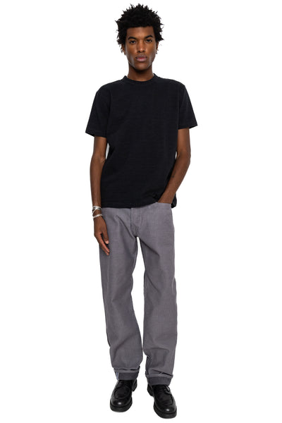 1178-GRY 12oz Sashiko 5P Pants Regular Fit - Heather Grey x Black