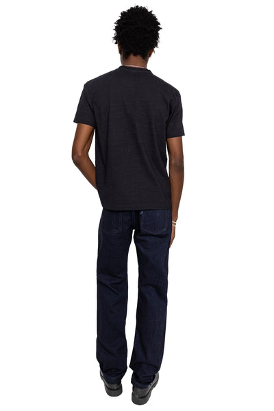 Indigo Jersey Crew Neck T-shirt - Indigo x Black