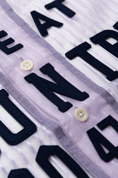 Sheer Stripe GREAT KOUNTRY Baseball Shirt - Light Purple
