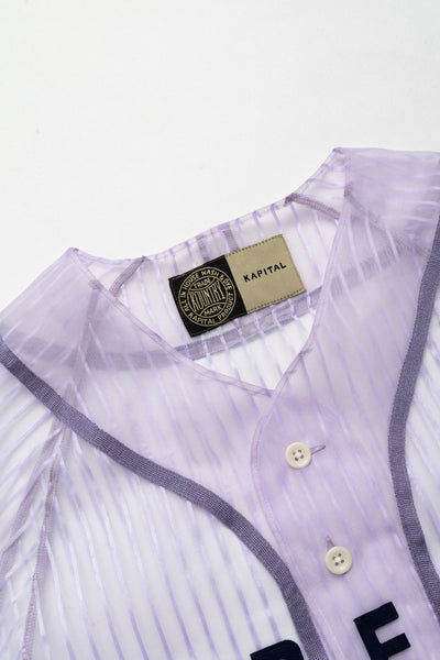 Sheer Stripe GREAT KOUNTRY Baseball Shirt - Light Purple