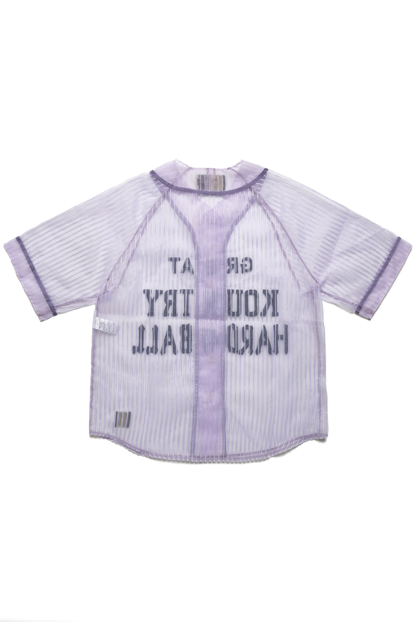 Sheer Stripe GREAT KOUNTRY Baseball Shirt - Light Purple