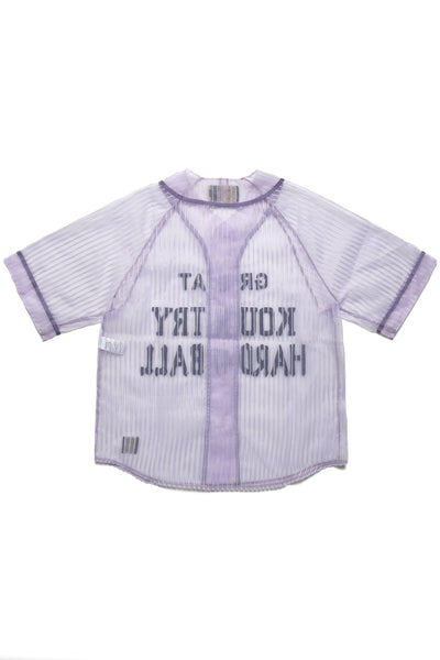 Sheer Stripe GREAT KOUNTRY Baseball Shirt - Light Purple