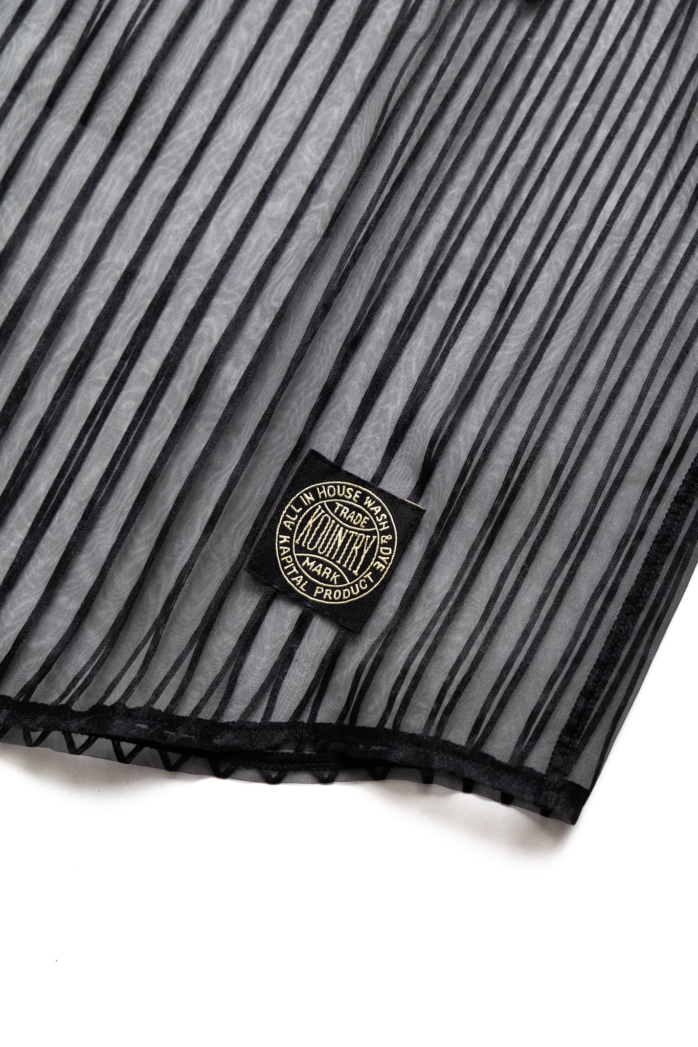 Sheer Stripe GREAT KOUNTRY Baseball Shirt - Black