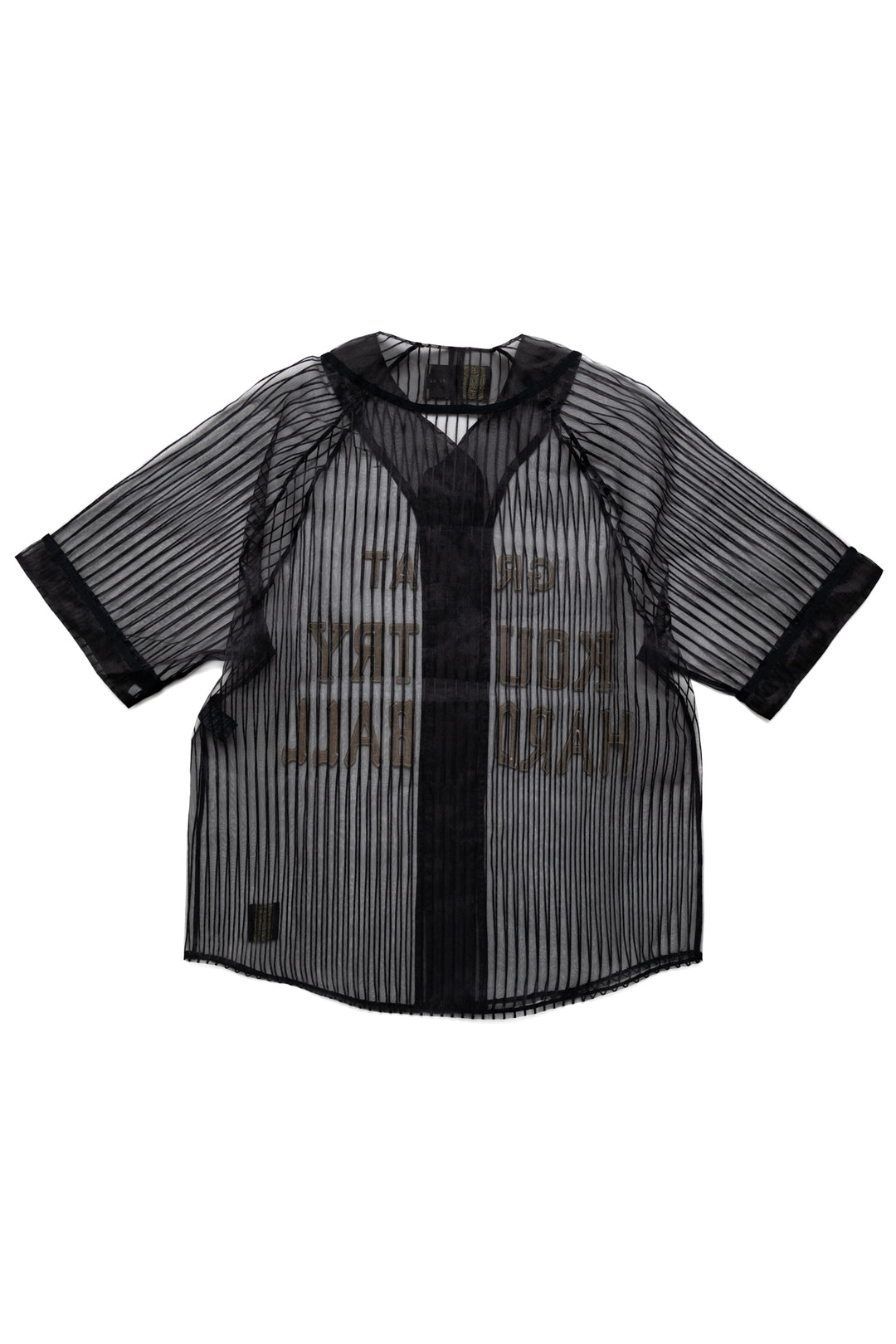 Kapital Sheer Stripe GREAT KOUNTRY Baseball Shirt - Black