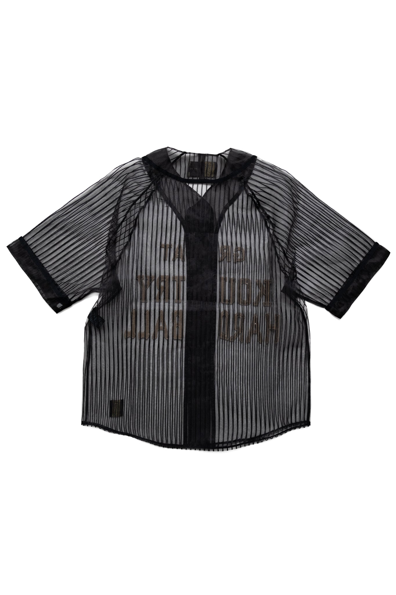 Sheer Stripe GREAT KOUNTRY Baseball Shirt - Black