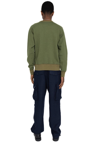 Set-In Crew Neck Sweatshirt - Olive