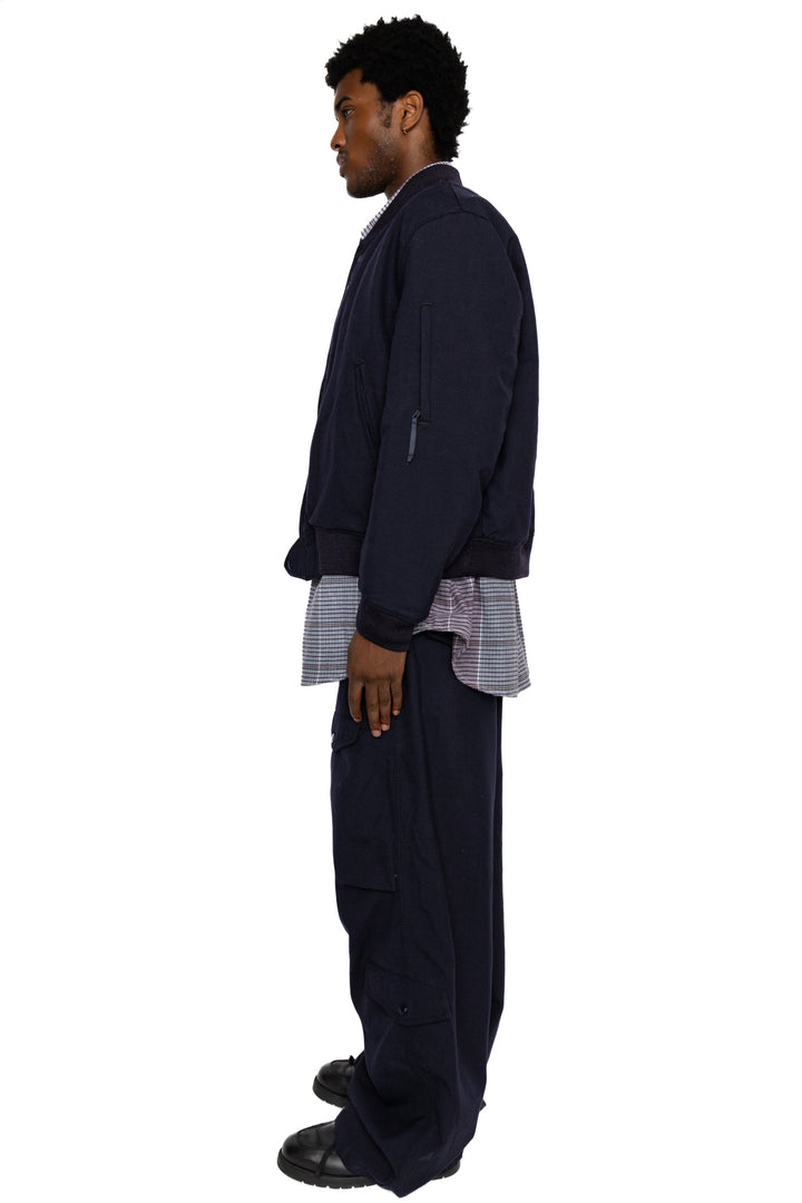 Engineered Garments Aviator Jacket Wool Uniform Serge - Dk.Navy