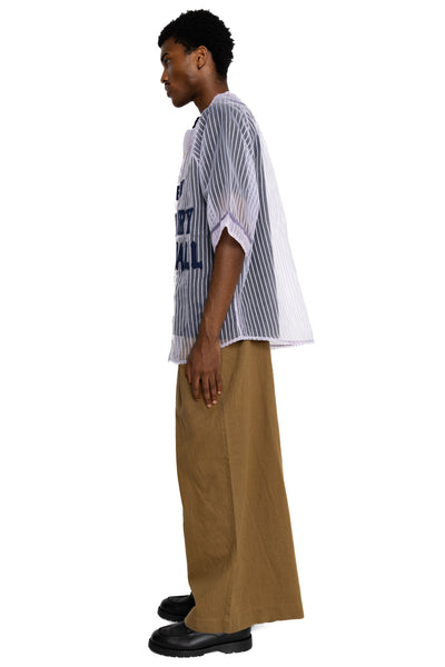Sheer Stripe GREAT KOUNTRY Baseball Shirt - Light Purple