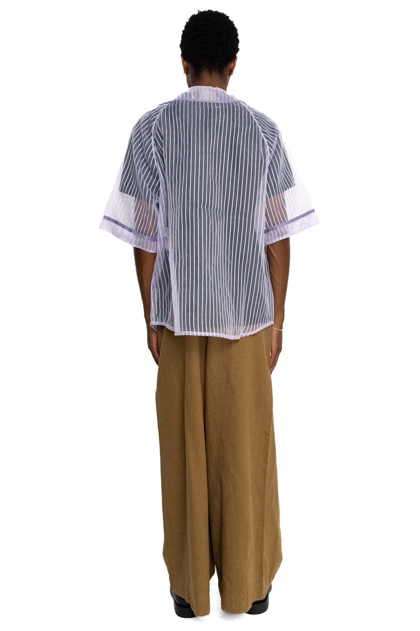 Sheer Stripe GREAT KOUNTRY Baseball Shirt - Light Purple