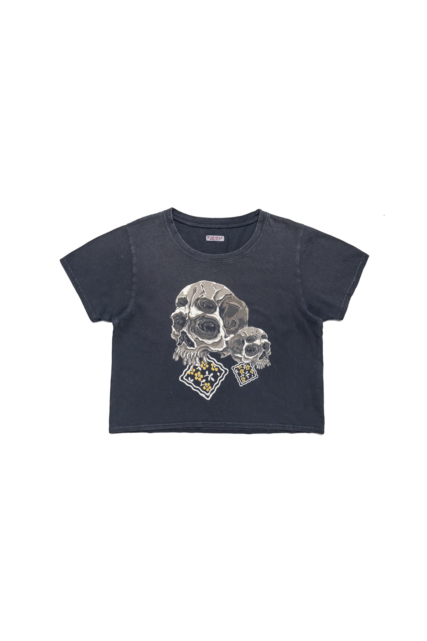 20/- Jersey Cropped T (PECKISH Rain Skull) - Black
