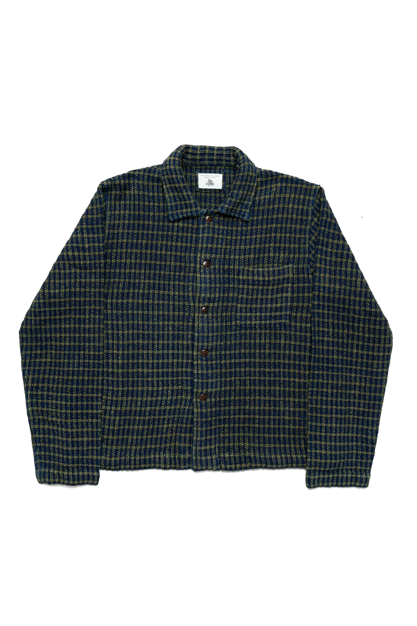 Shirt Jacket (Blue in Green Fit) - Navy x Olive