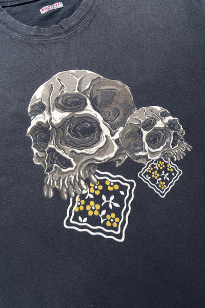 20/- Jersey Crew T (PECKISH Rain Skull) - Black
