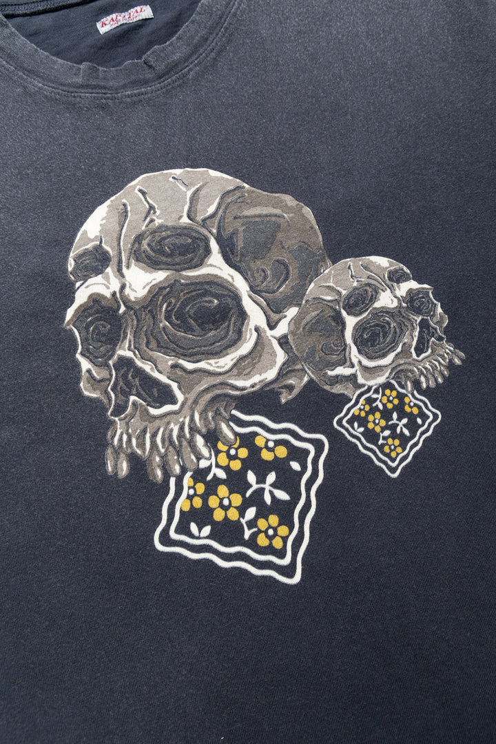 Kapital 20/- Jersey Crew T (PECKISH Rain Skull) - Black – BLUE IN