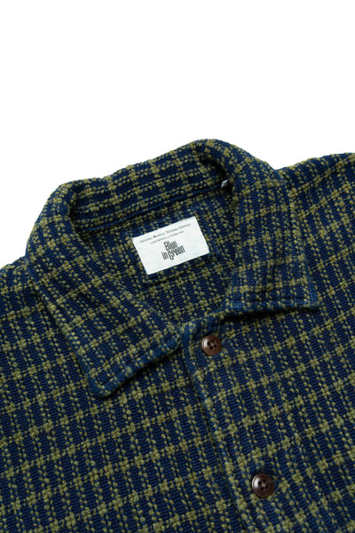 Shirt Jacket (Blue in Green Fit) - Navy x Olive