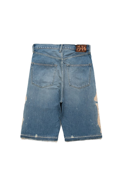 Kapital 14oz Denim 5P Shorts (BONE Embroidery) – BLUE IN GREEN SOHO