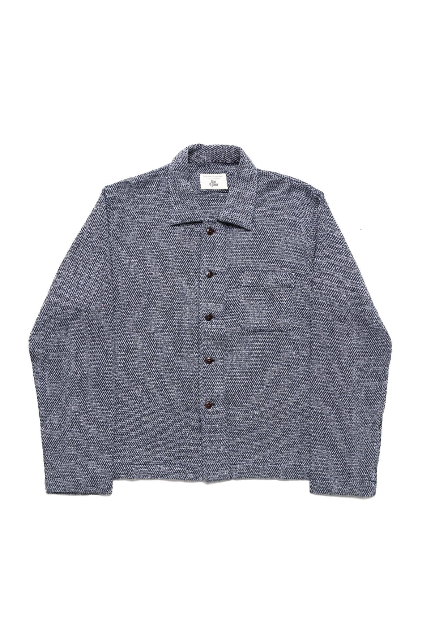 Shirt Jacket (Blue in Green Fit) - Navy Chevron Weave