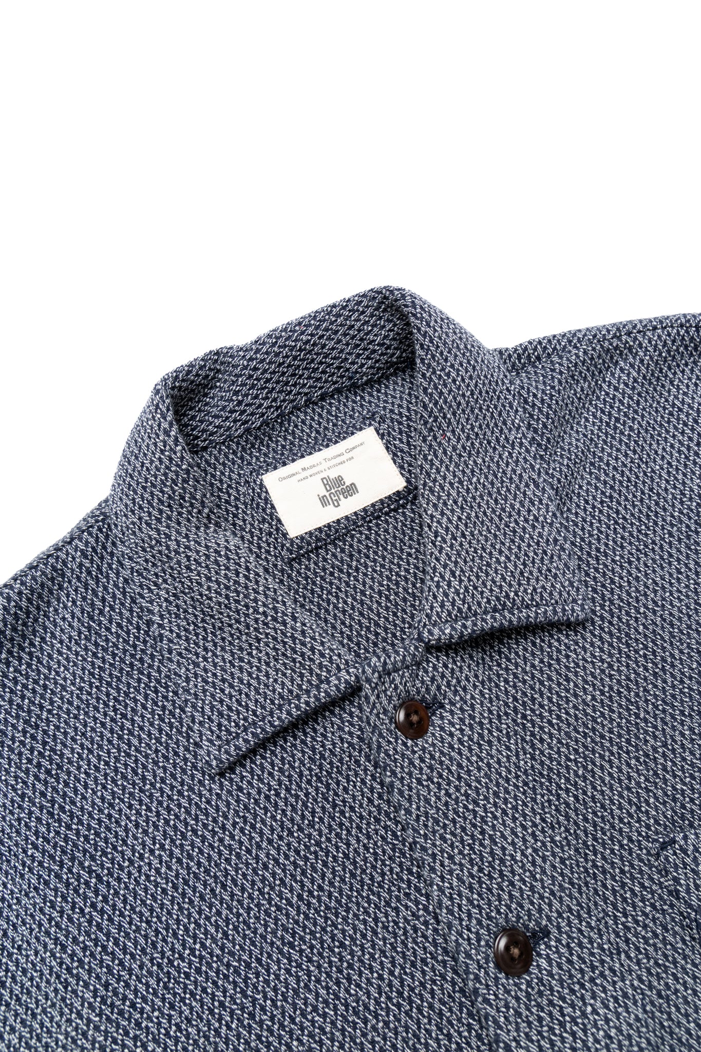 Shirt Jacket (Blue in Green Fit) - Navy Chevron Weave