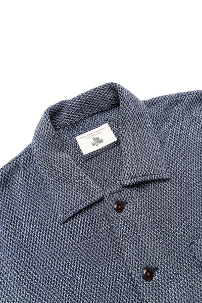 Shirt Jacket (Blue in Green Fit) - Navy Chevron Weave
