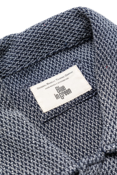 Shirt Jacket (Blue in Green Fit) - Navy Chevron Weave