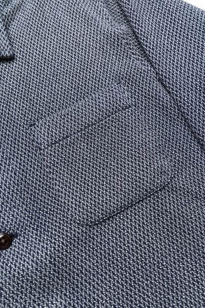 Shirt Jacket (Blue in Green Fit) - Navy Chevron Weave