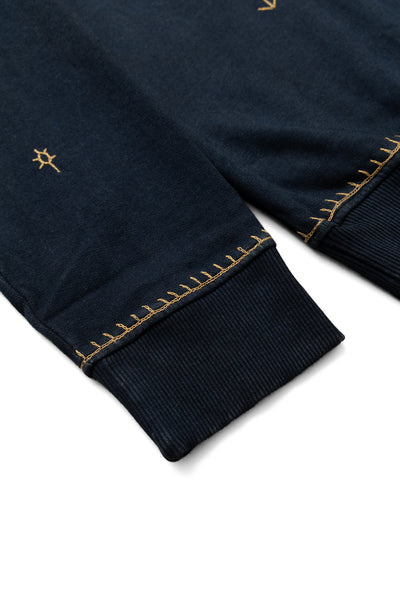Crewneck Sweatshirt With Embroidery - Midnight Indigo
