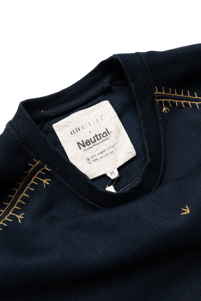 Crewneck Sweatshirt With Embroidery - Midnight Indigo