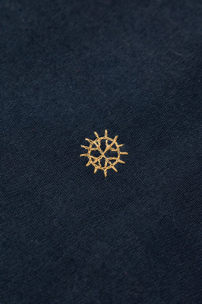 Crewneck Sweatshirt With Embroidery - Midnight Indigo