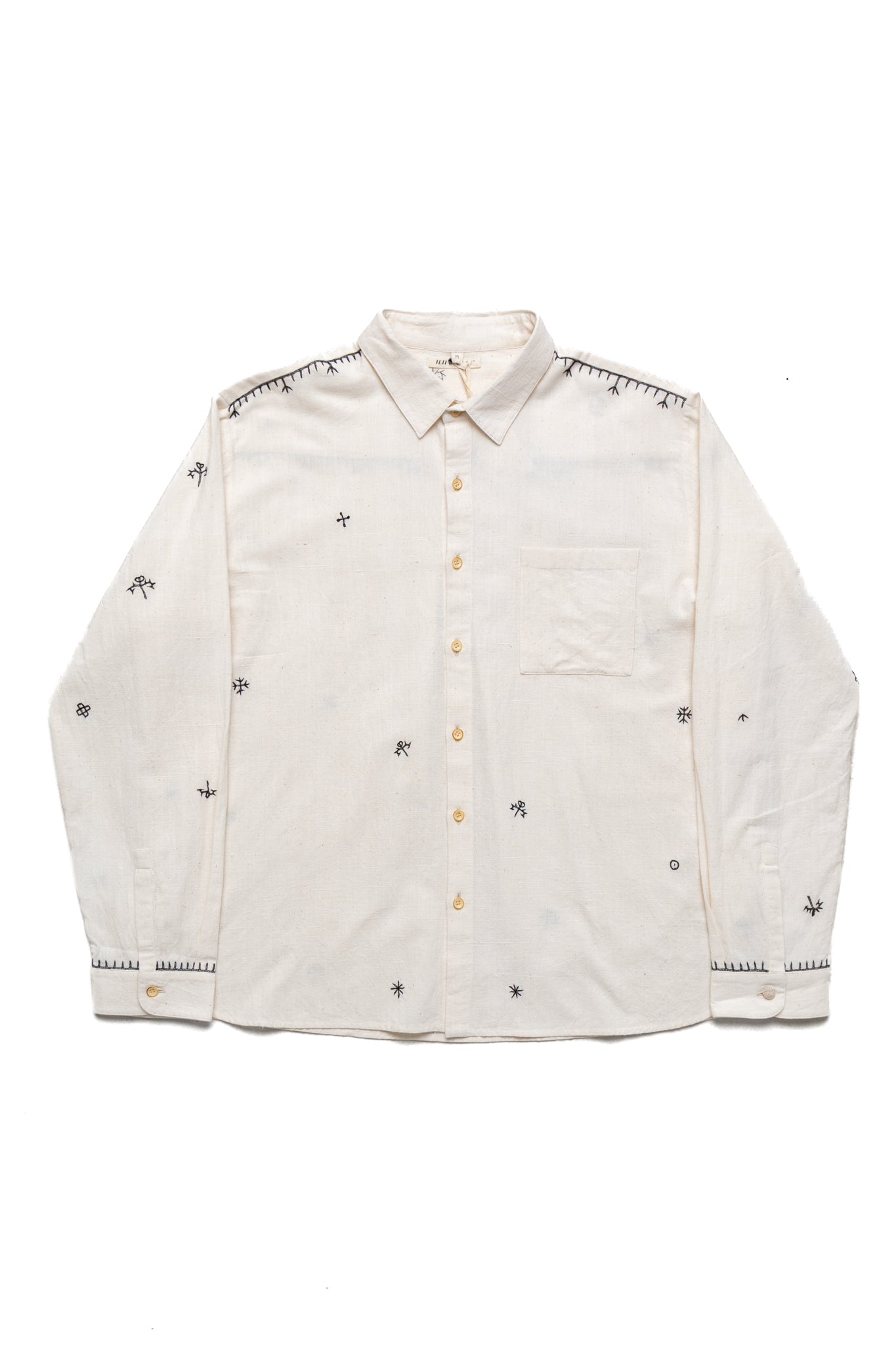 Hand Embroidered Shirt - Ecru