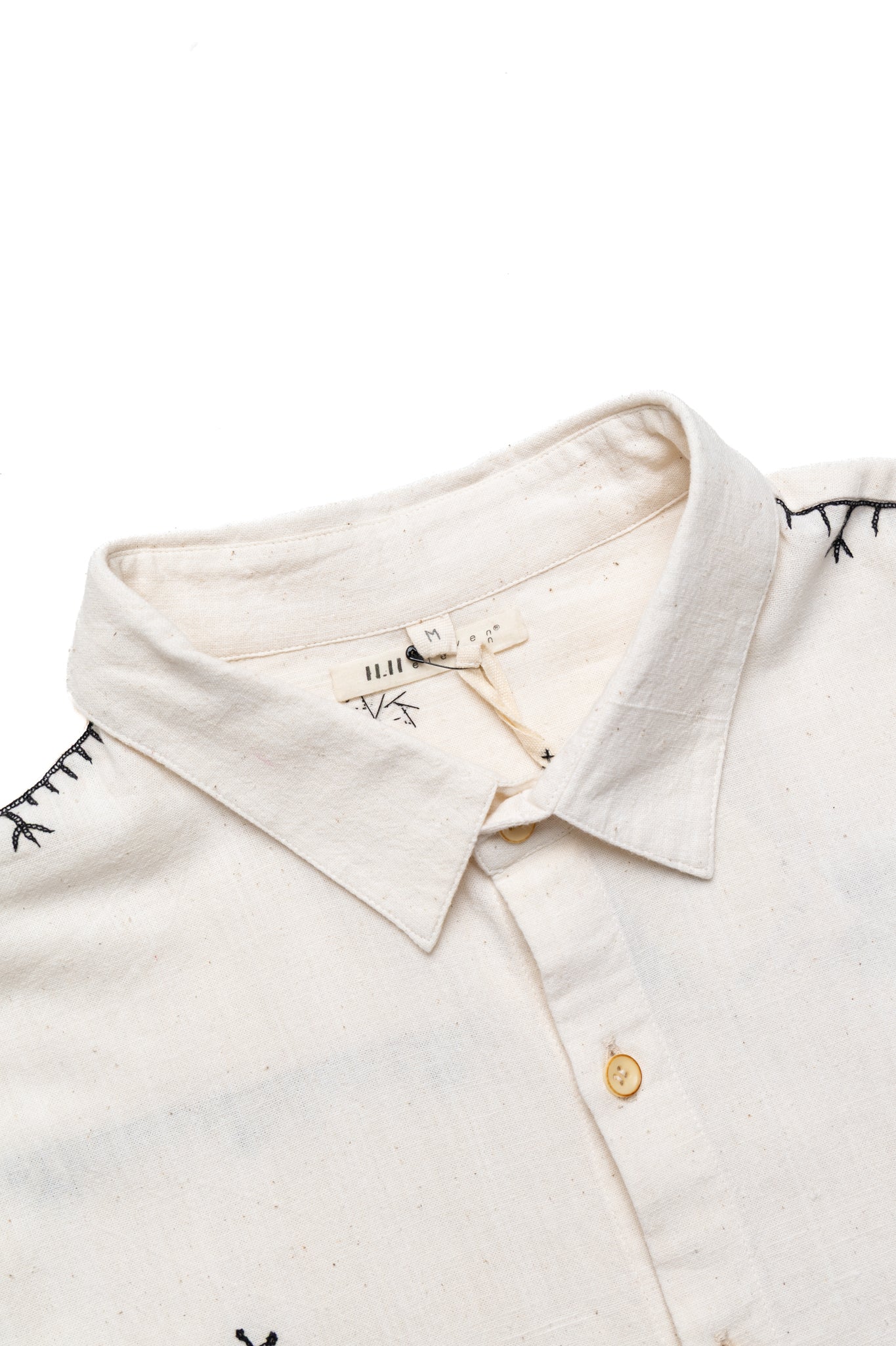 Hand Embroidered Shirt - Ecru
