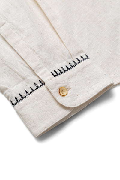 Hand Embroidered Shirt - Ecru
