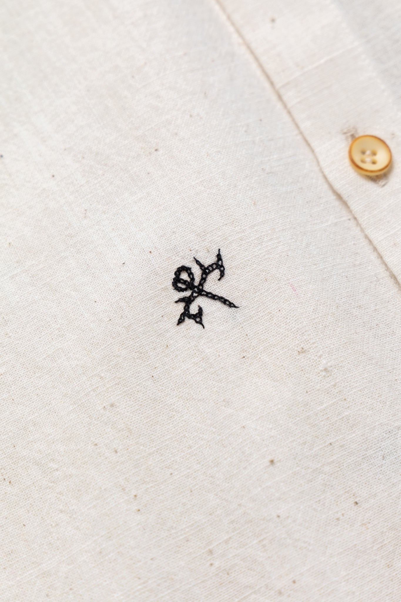 Hand Embroidered Shirt - Ecru