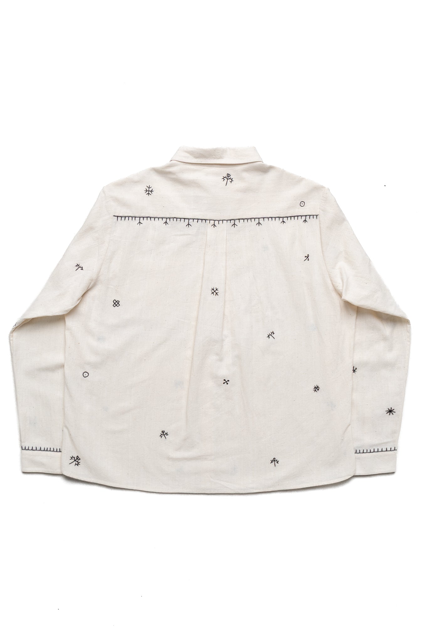 Hand Embroidered Shirt - Ecru