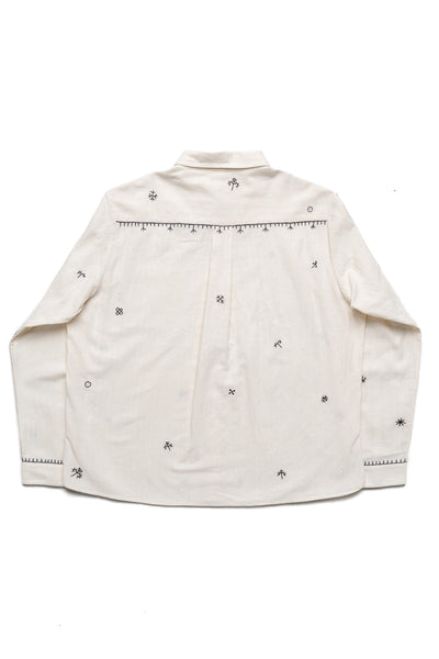 Hand Embroidered Shirt - Ecru