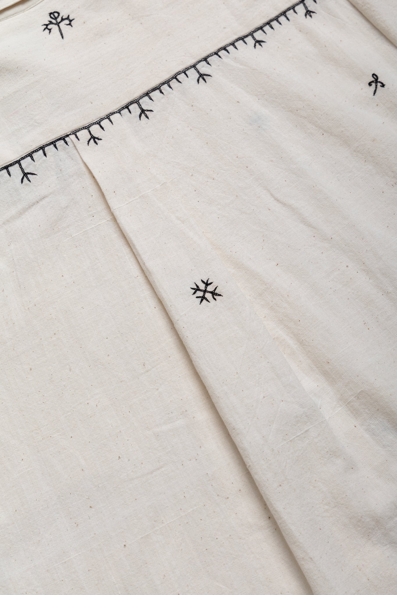 Hand Embroidered Shirt - Ecru