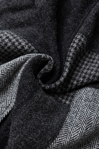 Bal Collar Coat Harris Tweed Patchwork - Grey