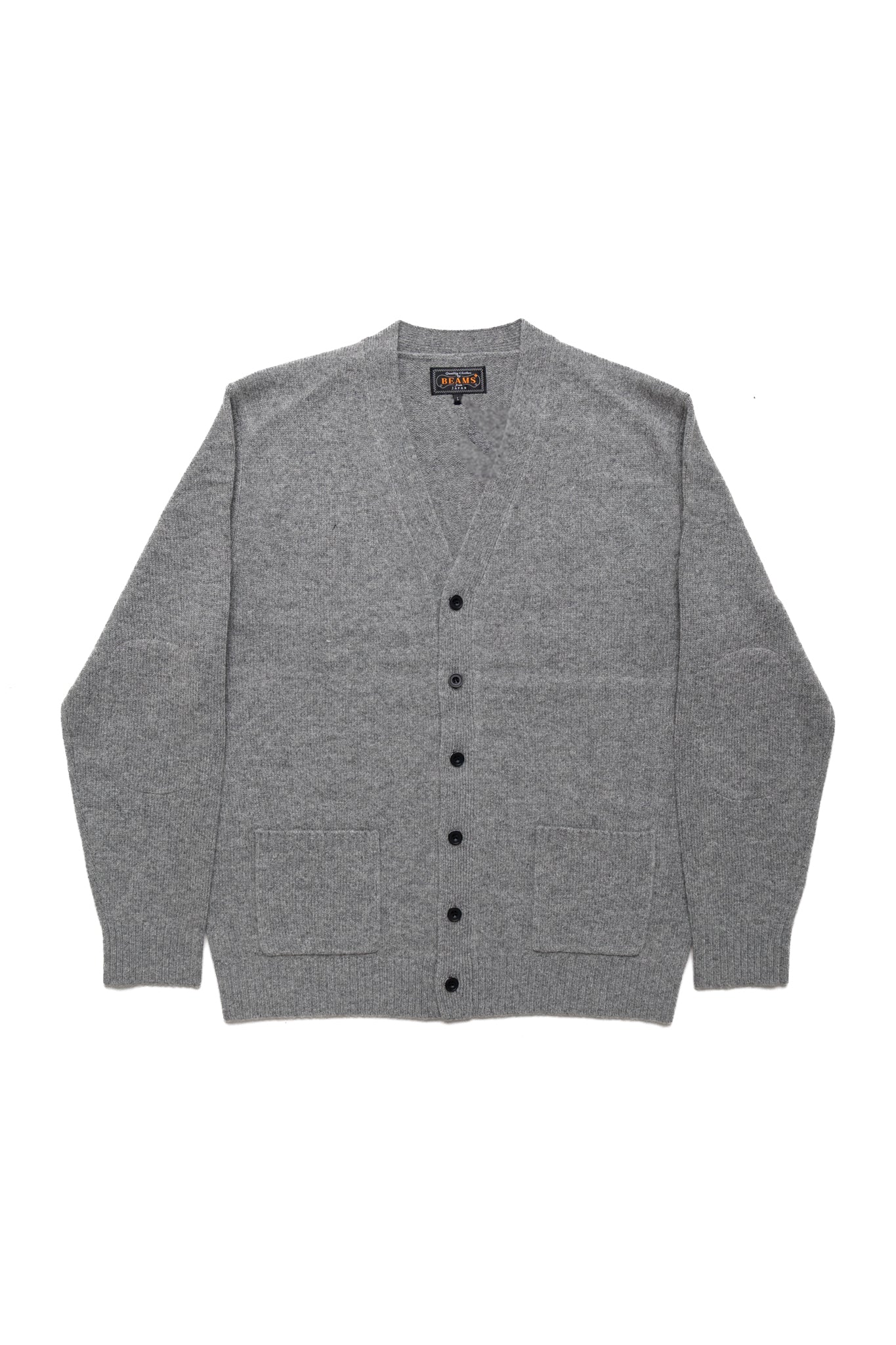 Cardigan Elbow Patch 7G - Grey