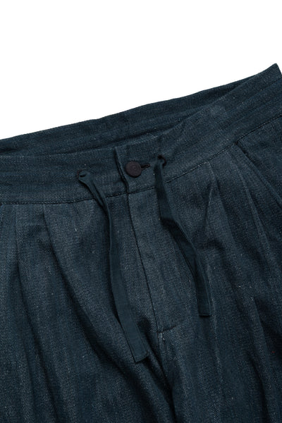 Pleated Trousers - Midnight Indigo