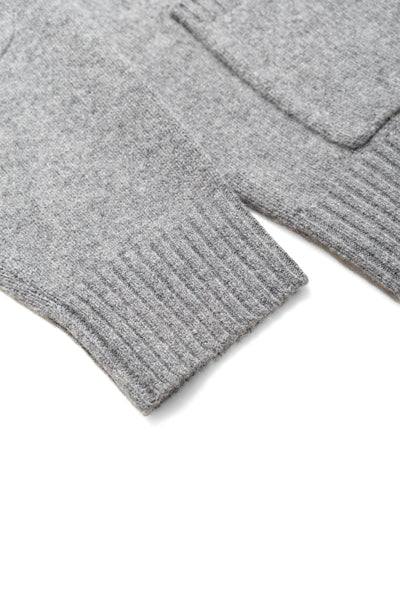 Cardigan Elbow Patch 7G - Grey