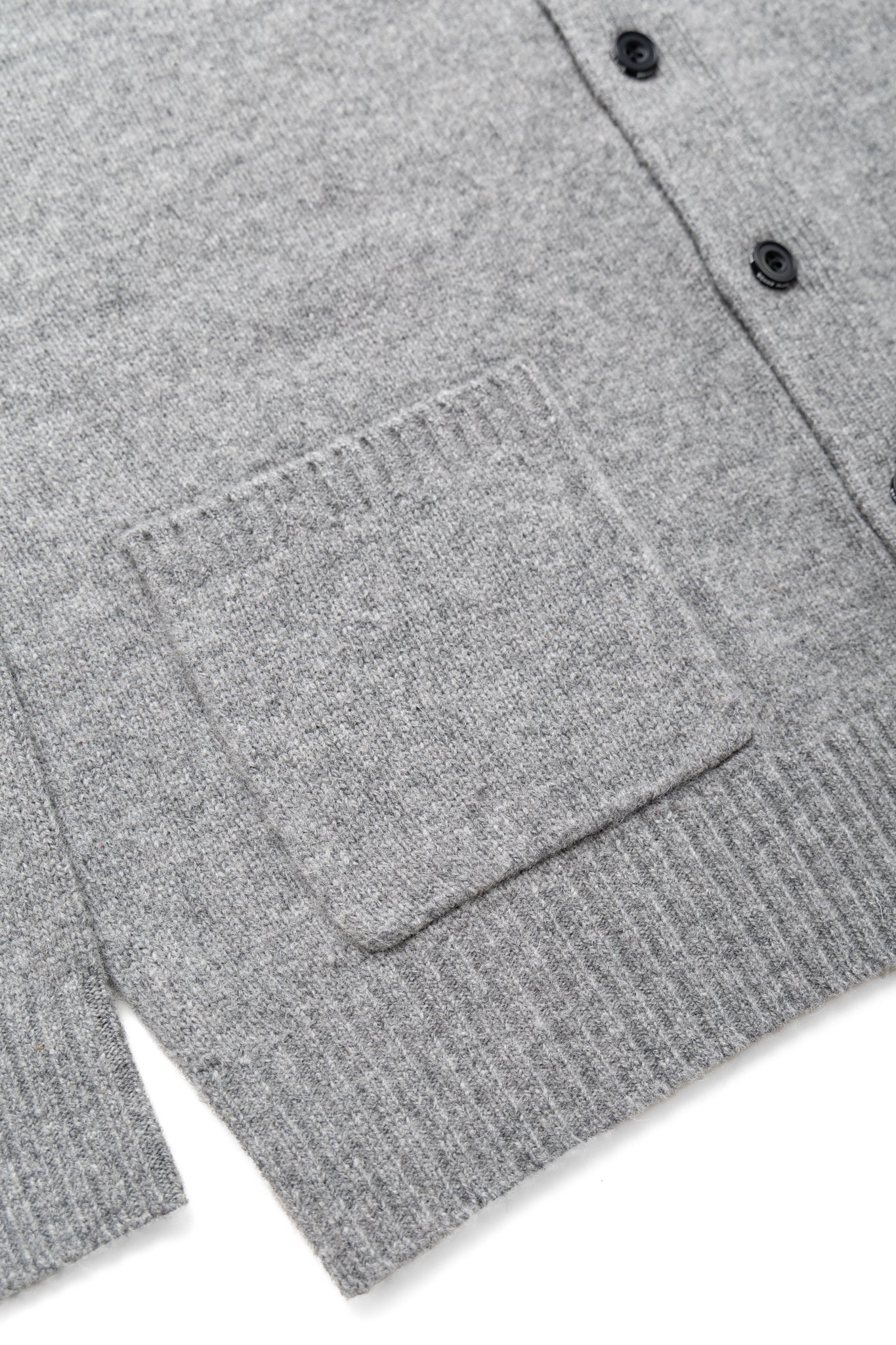 Cardigan Elbow Patch 7G - Grey