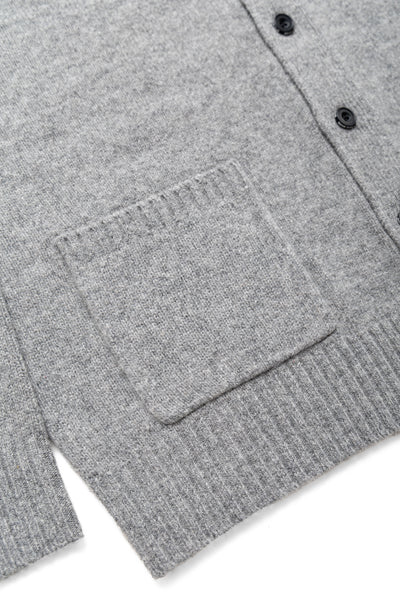 Cardigan Elbow Patch 7G - Grey