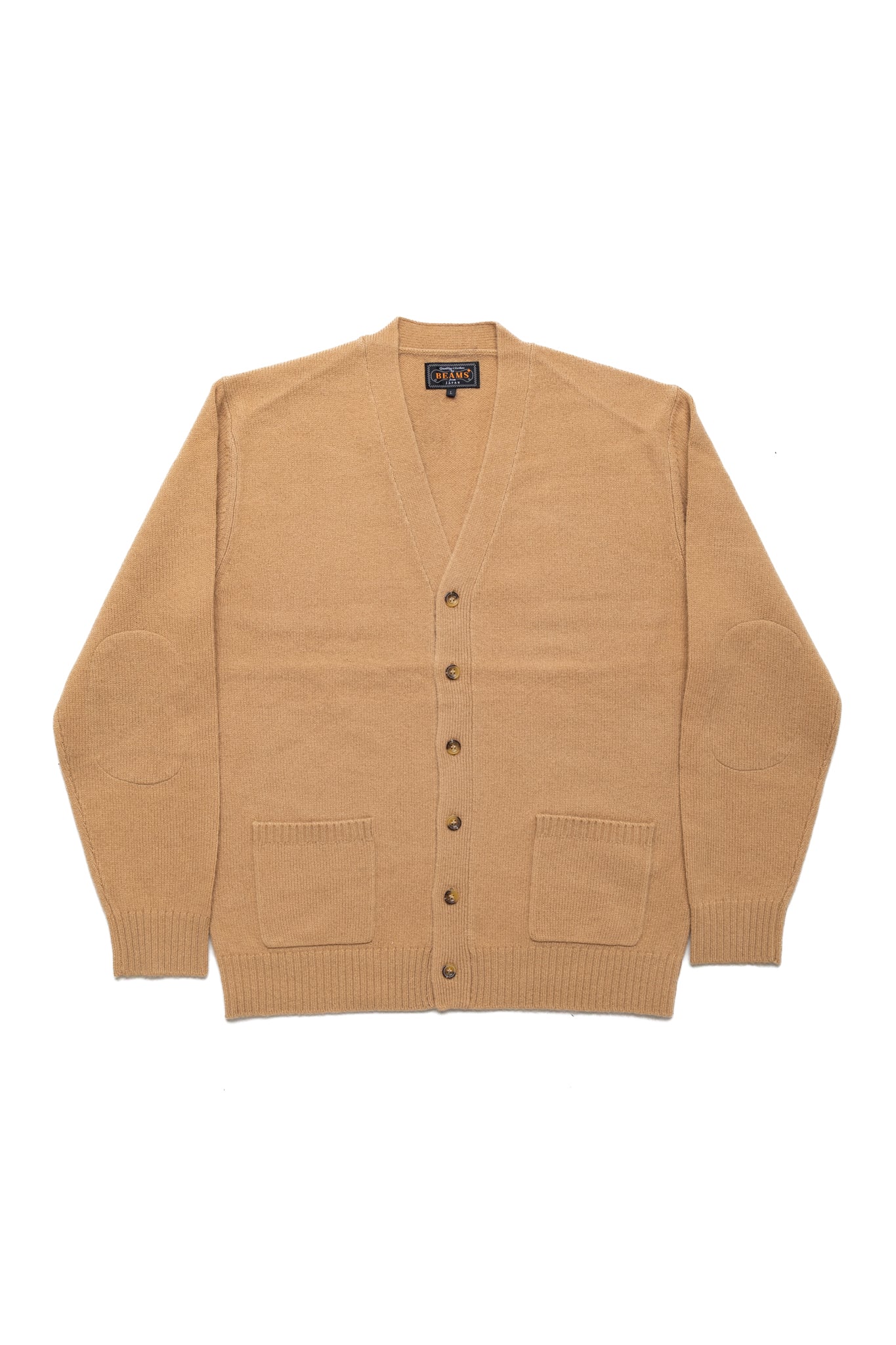 Cardigan Elbow Patch 7G - Beige