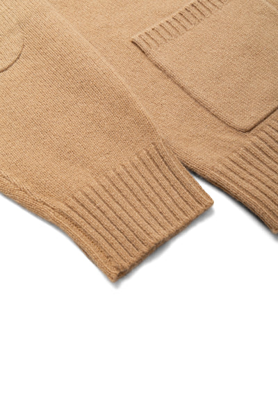 Cardigan Elbow Patch 7G - Beige