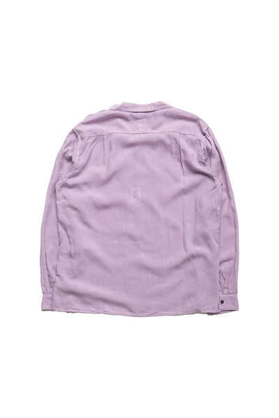 Soft Linen Open Collar Shirt - Lavender