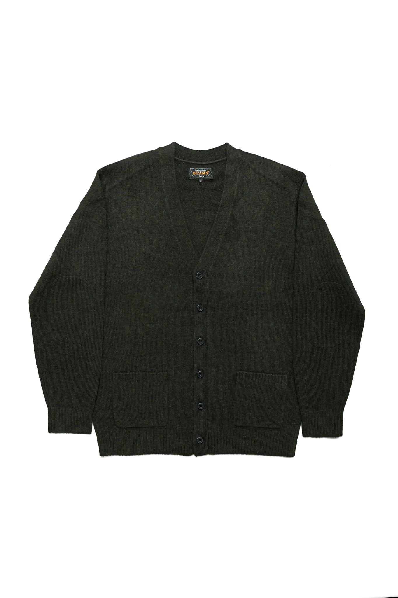 Cardigan Elbow Patch 7G - Olive