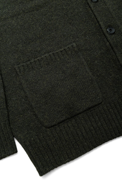 Cardigan Elbow Patch 7G - Olive