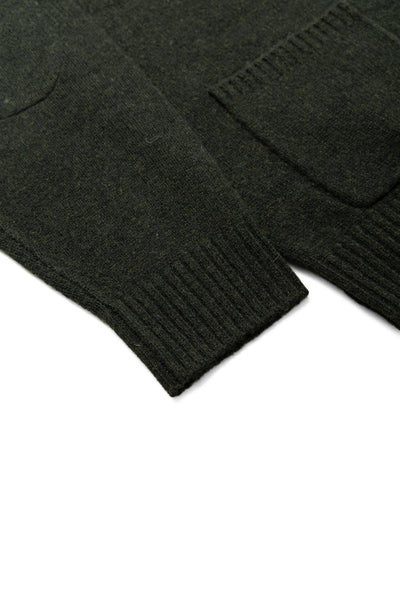 Cardigan Elbow Patch 7G - Olive
