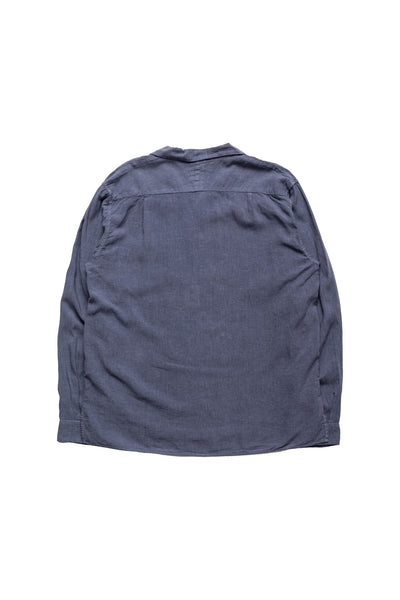 Soft Linen Open Collar Shirt - Grey Purple