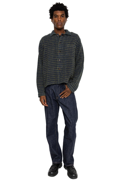 Shirt Jacket (Blue in Green Fit) - Navy x Olive